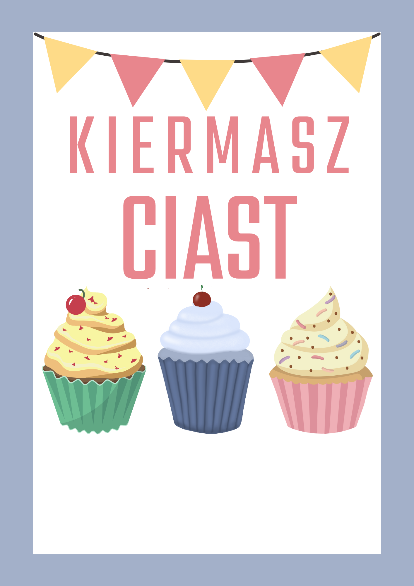 Blue Pink Bake Sale Fundraiser Flyer